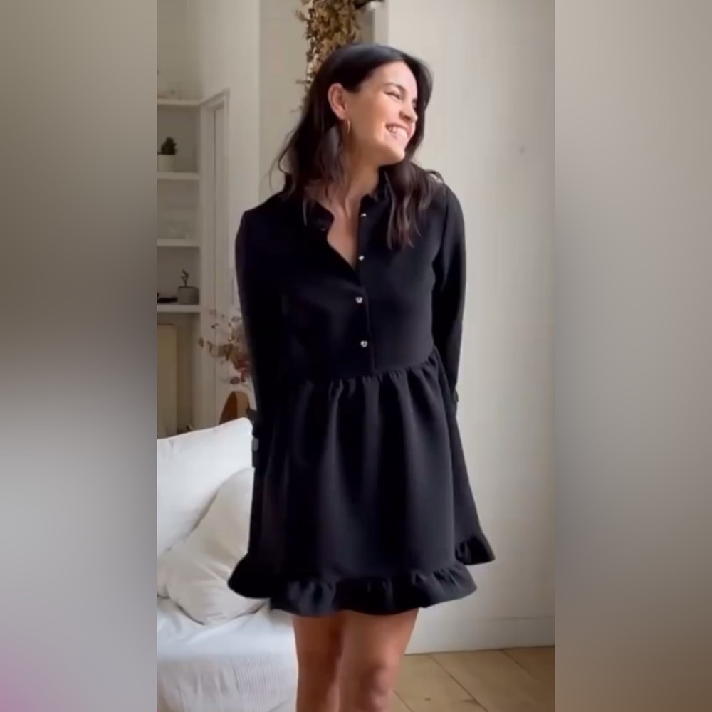 Atelier Camille “Cassiope” black dress size small. Made in France